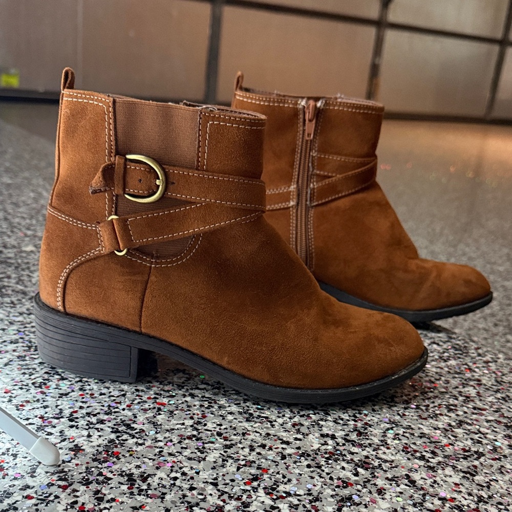 St John Bay Brown Suede Ankle Boots